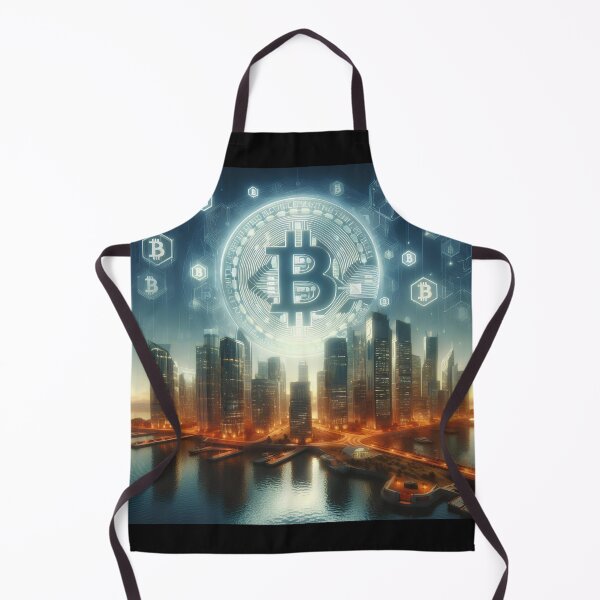 Item preview, A futuristic cityscape with buildings made of bitcoin designed and sold by TrendSh0p.
