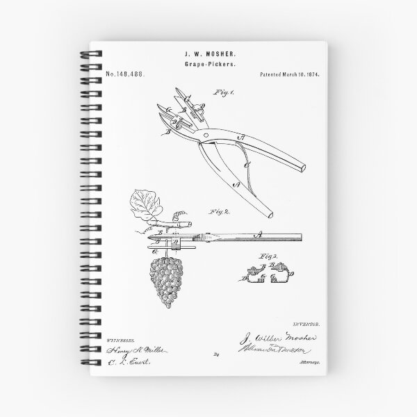 Artikelvorschau, Grape Pickers 1874 Patent Art Weißer Hintergrund entworfen und verkauft von Peek-Designs.