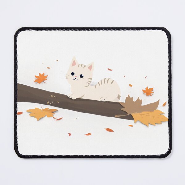 Item preview, Cute Cat Playing with Leaves on Naughty Branch designed and sold by omerfdln34.