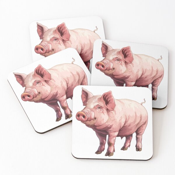 Item preview, Adorable Pink Pig in Detailed Illustration designed and sold by NatureSyllabus.