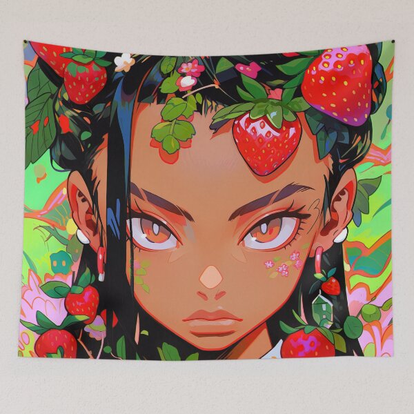 Item preview, Bold Vibrant Strawberry Anime Girl designed and sold by bubblegoth.