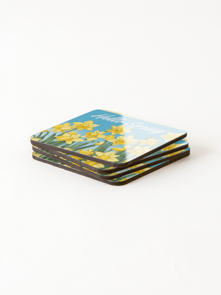 Thumbnail 4 of 5, Coasters (Set of 4), Hello Spring designed and sold by Lorets-Designs.