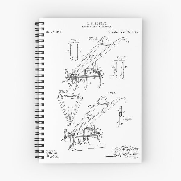 Item preview, Harrow And Cultivator Vintage Patent White Background designed and sold by Peek-Designs.