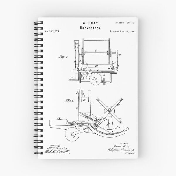 Item preview, Harvester 1874 Patent Poster Blueprint White Background designed and sold by Peek-Designs.
