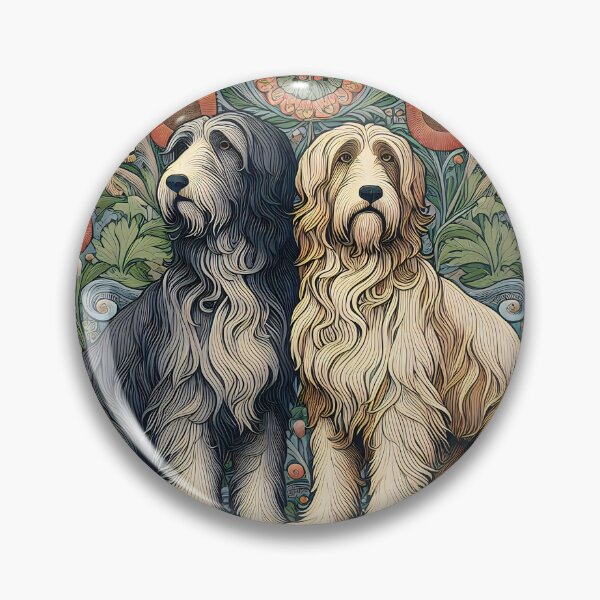 Item preview, Ornamental Dogs Textile Art inspired by William Morris. designed and sold by CinEmmaDesign.