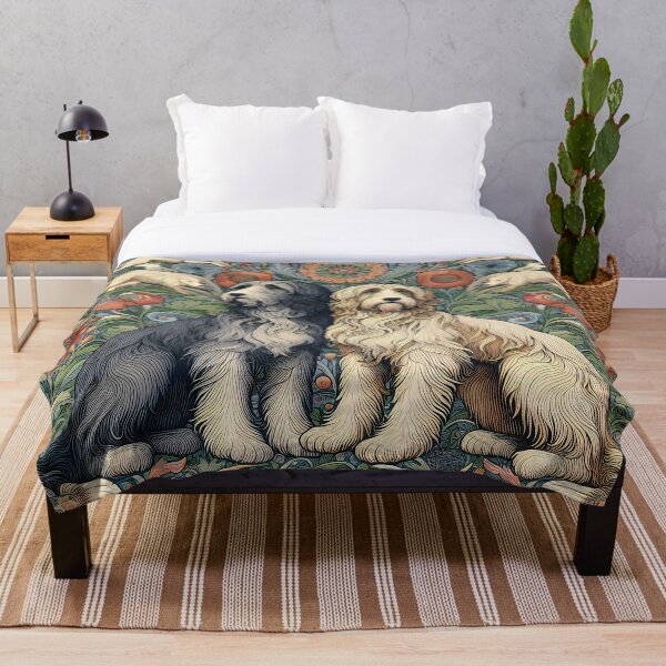 Item preview, Ornamental Dogs Textile Art inspired by William Morris. designed and sold by CinEmmaDesign.