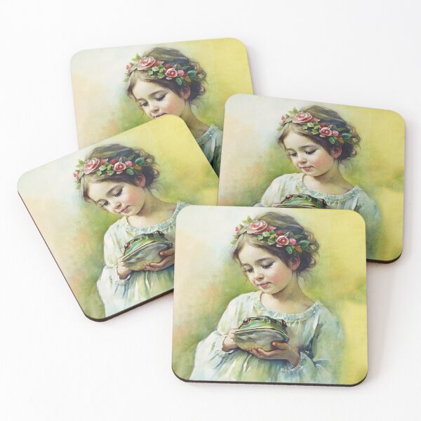 Item preview, Whimsical Vintage : Portraits, Traveling Frog and Girl, Chalky Charm designed and sold by MarinaFila.