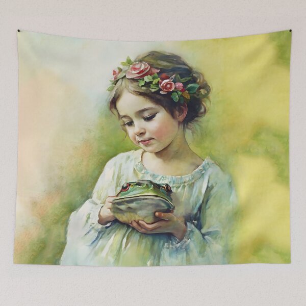 Item preview, Whimsical Vintage : Portraits, Traveling Frog and Girl, Chalky Charm designed and sold by MarinaFila.
