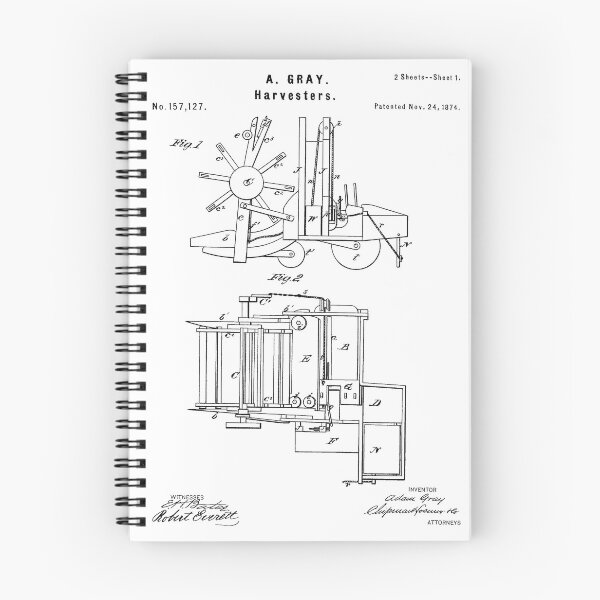 Artikelvorschau, Harvester 1874 Vintage Patent Art Weißer Hintergrund entworfen und verkauft von Peek-Designs.