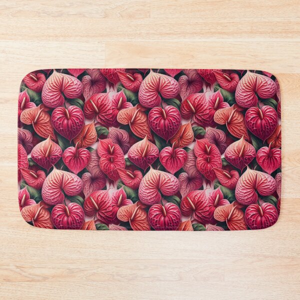 Item preview, Crimson Elegance Lush Anthuriums in a Velvet Floral Embrace designed and sold by ArtComixHaven.