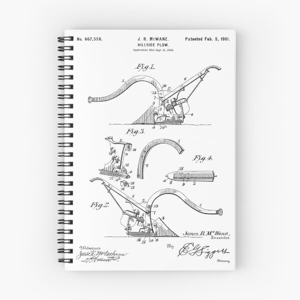 Item preview, Hillside Plow 1901 Patent Art White Background designed and sold by Peek-Designs.