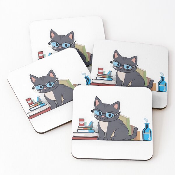 Item preview, Scientist Philosopher Grey Cute Cat designed and sold by omerfdln34.
