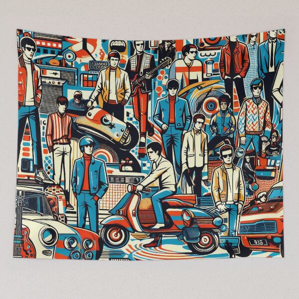 Item preview, Vintage Vibes Revving Through the Mod Era in Style designed and sold by ArtComixHaven.