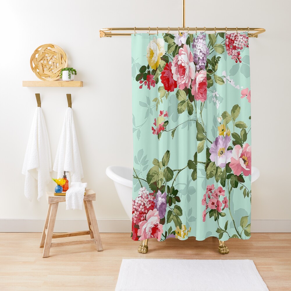 Vintage Floral Shower Curtain