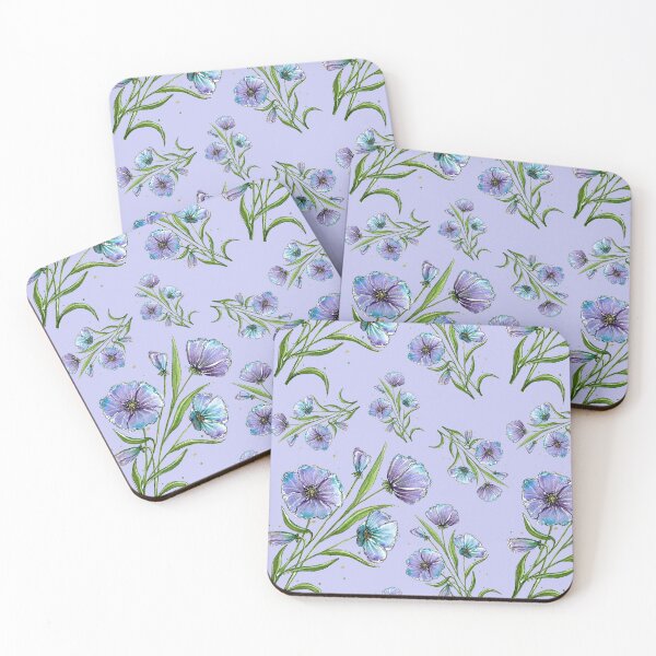 Item preview, Burst of blue and Purple Flowers pattern designed and sold by HanliesArt.