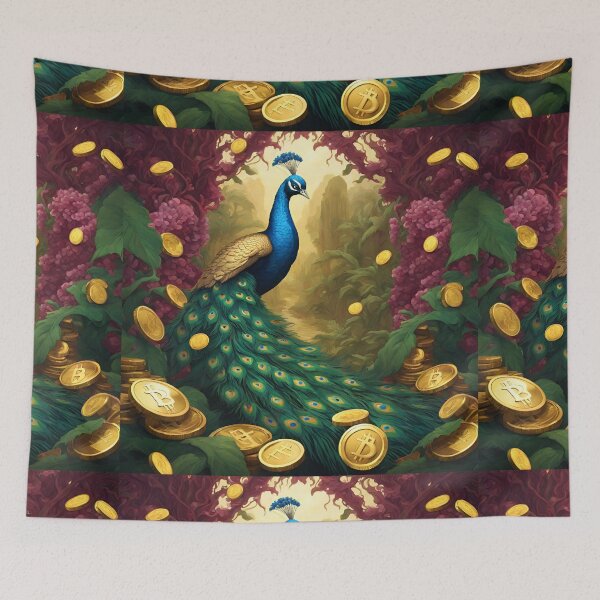 Item preview, Beautiful Blue Peacock and gold  designed and sold by Sugar Wisdom .