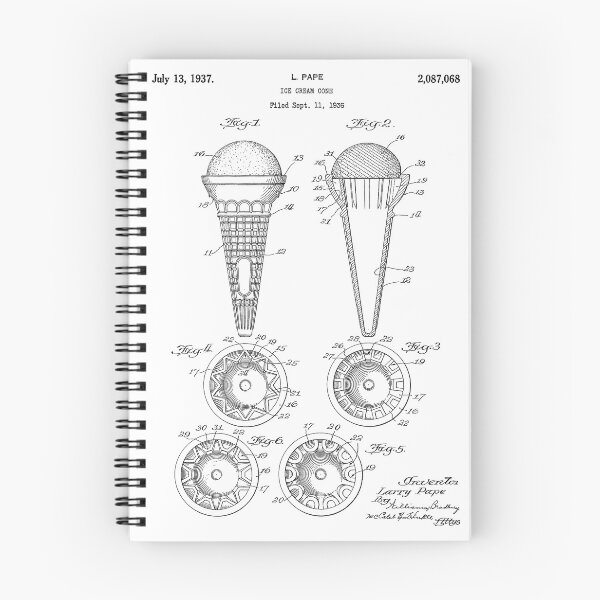 Item preview, Ice Cream Cone 1937 Vintage White Background designed and sold by Peek-Designs.