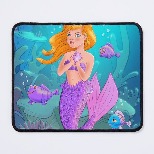 Item preview, Mermaid with three fish companions underwater designed and sold by Vanessa Bentley.