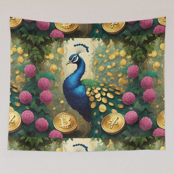 Item preview, Beautiful Blue Peacock and gold  designed and sold by Sugar Wisdom .