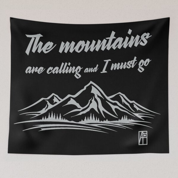 Item preview, MOUNTAINS - The mountains are calling and I must go - Mountain's lovers - Hiking designed and sold by ArtProjectShop.