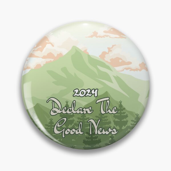 Item preview, Declare The Good News 2024 Convention, Pink and Green Mountains and Forest designed and sold by CottonKandyShop.