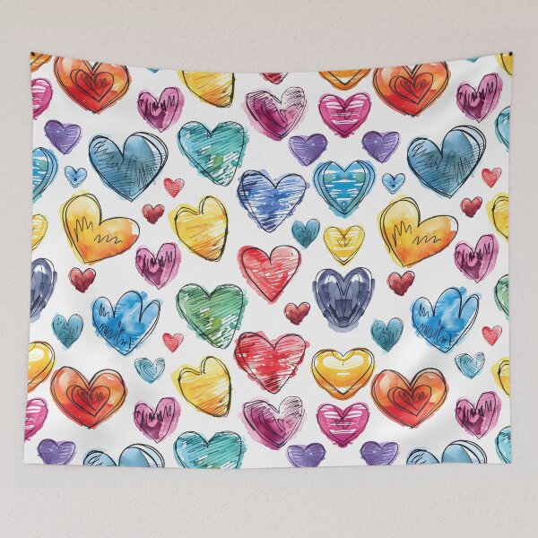 Item preview, Hand Drawed Hearts Pattern designed and sold by Snifferius.