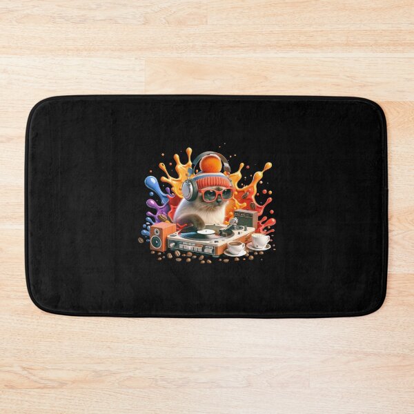 Item preview, DJ Cat: Retro Vibes & Coffee Beats designed and sold by BlueGoldArt.