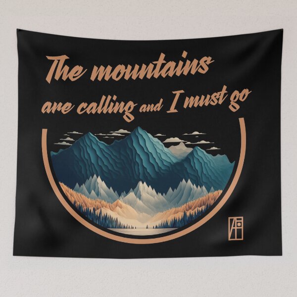 Item preview, MOUNTAINS - The mountains are calling and I must go - Mountains lovers - Hiking designed and sold by ArtProjectShop.