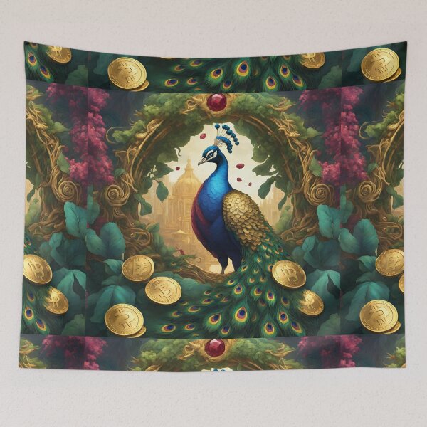 Item preview, Beautiful Blue Peacock and gold  designed and sold by Sugar Wisdom .