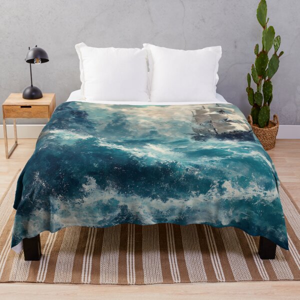 Item preview, Oil painting of XVIII-century ship struggling with stormy ocean near dangerous coast of an island designed and sold by ArtRenavet.