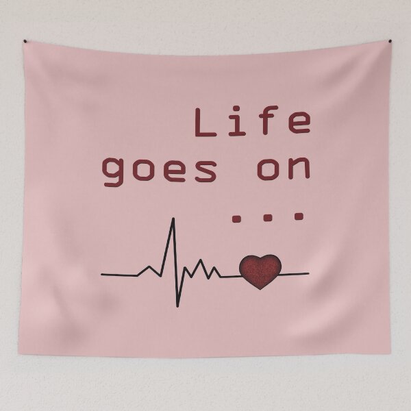 Item preview, Cardiogram of the heart with the inscription "Life goes on ..." designed and sold by Cherevan.