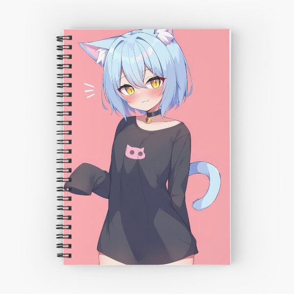 Item preview, Anime Neko Girl Cute Cat-Eye Design wearing An Oversized T-Shirt designed and sold by PixiAnime.