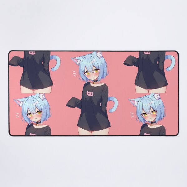 Item preview, Anime Neko Girl Cute Cat-Eye Design wearing An Oversized T-Shirt designed and sold by PixiAnime.