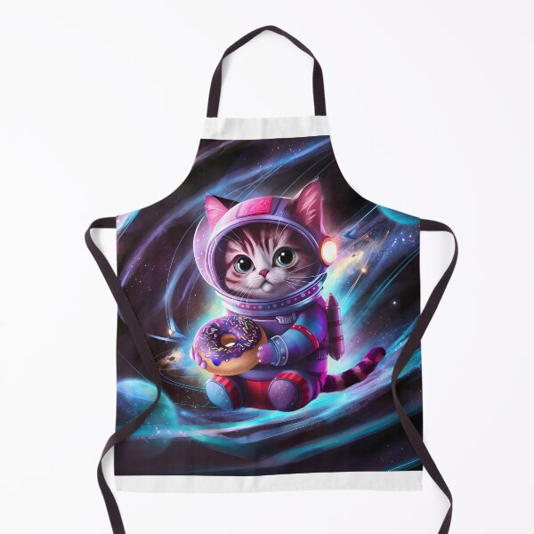Item preview, Galactic Feline Adventure: Astronaut Cat with Doughnut - Unique Space Kitty Art designed and sold by GL!TCH LAB.