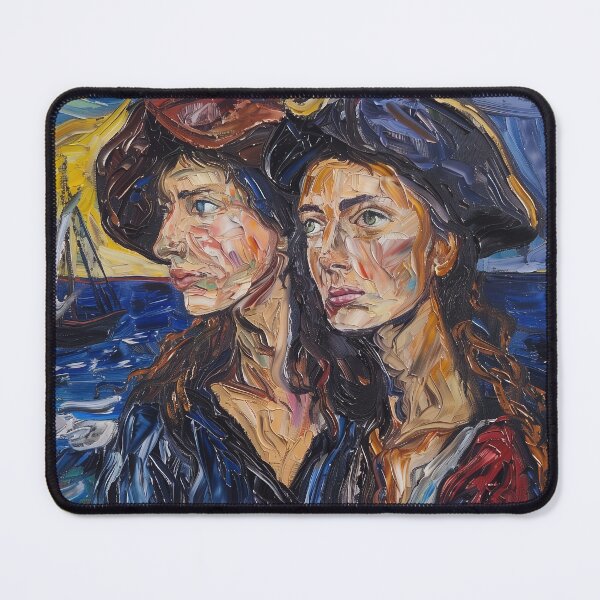 Item preview, Anne Bonny and Mary Read | Painting in the style of Vincent van Gogh designed and sold by ComicsFactory.