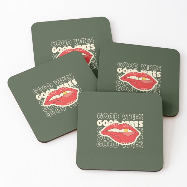 Item preview, GOOD VIBES | Lips Illustration | Green Background designed and sold by RM-Journey.