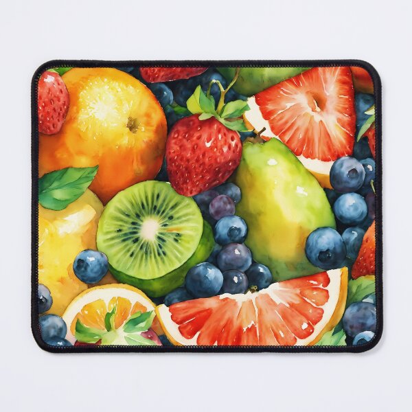 Item preview, watercolor of repeating patterns of fruit designed and sold by soulfulpalette.