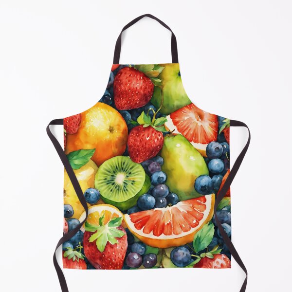 Item preview, watercolor of repeating patterns of fruit designed and sold by soulfulpalette.