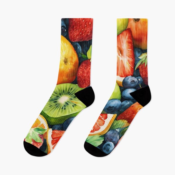 Item preview, watercolor of repeating patterns of fruit designed and sold by soulfulpalette.