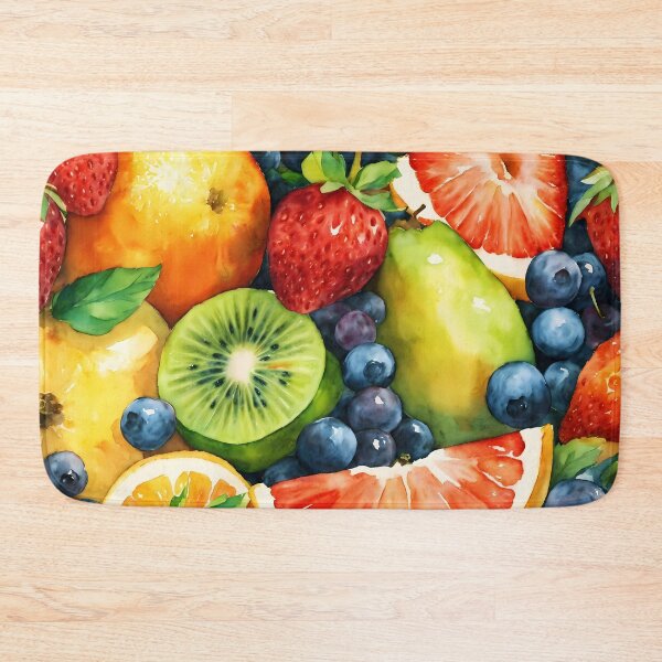 Item preview, watercolor of repeating patterns of fruit designed and sold by soulfulpalette.