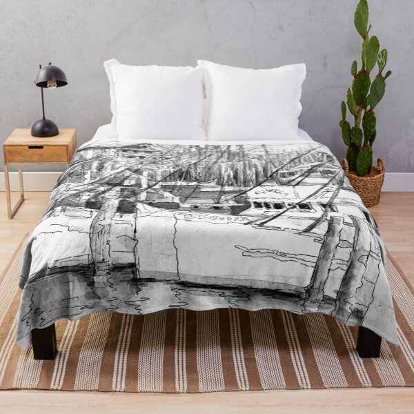 Item preview, santa barabara harbor in b & w designed and sold by Gerardo Segismundo.
