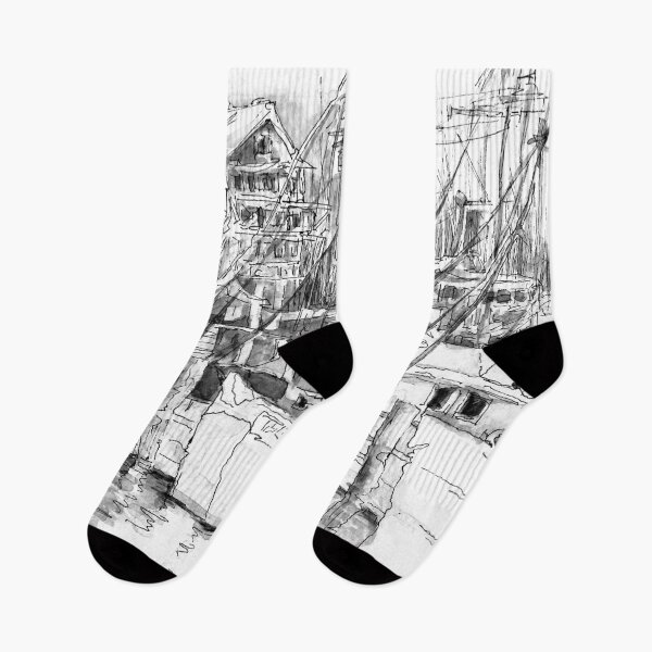 Item preview, santa barabara harbor in b & w designed and sold by Gerardo Segismundo.
