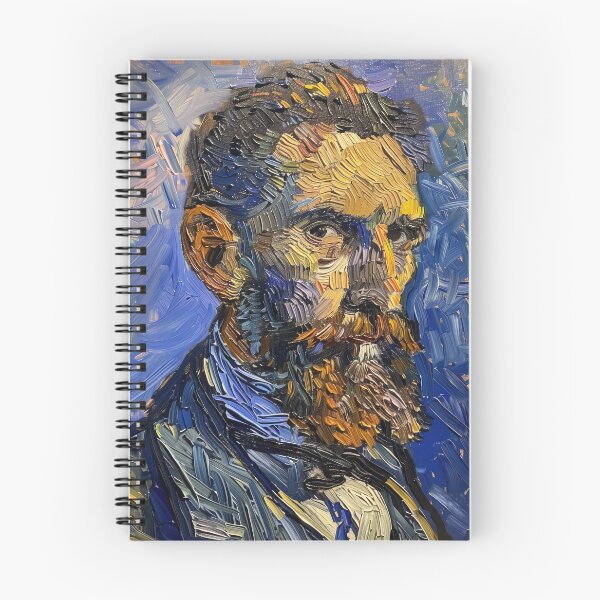 Item preview, Antoni Gaudí portrait | Painting in the style of Vincent van Gogh designed and sold by ComicsFactory.