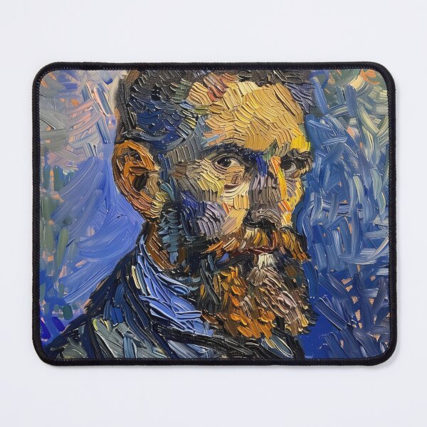 Item preview, Antoni Gaudí portrait | Painting in the style of Vincent van Gogh designed and sold by ComicsFactory.