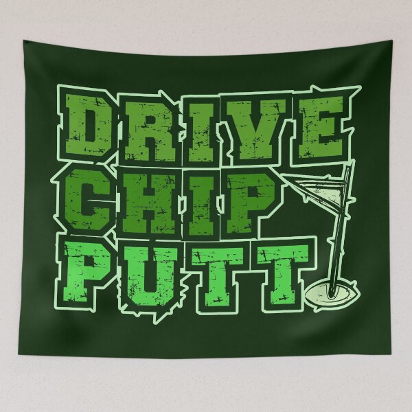 Item preview, Drive Chip Putt Grungy Text and Golf Flag Art designed and sold by CRHPOD20.