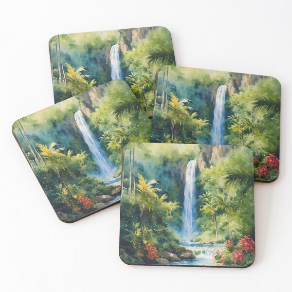 Item preview, waterfall in the jungle designed and sold by soulfulpalette.