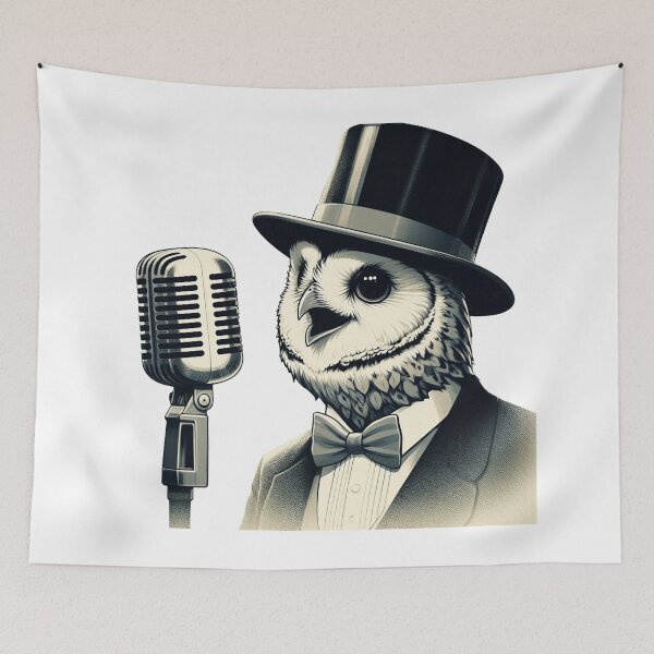 Item preview, Owl Jolson singing t-shirt design designed and sold by bouslama_shop  ⭐️⭐️⭐️⭐️⭐️.