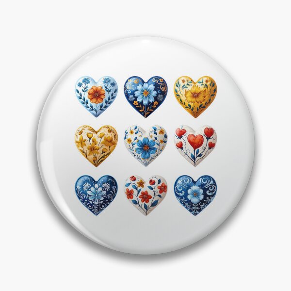 Item preview, Vintage Style Folk Art Hearts designed and sold by HollywoodInked.