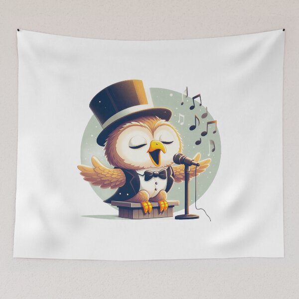 Item preview,  Owl Jolson singing design designed and sold by bouslama_shop  ⭐️⭐️⭐️⭐️⭐️.