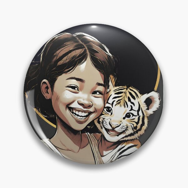 Item preview, Girl and Tiger Artwork, Just around the Corner Paradise Art for JWs, Jehovahs Witnesses Merch designed and sold by CottonKandyShop.
